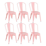 Kit 6 Cadeiras Rosa Antigo