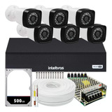 Kit 6 Câmeras De Segurança Hd Dvr Intelbras Full Hd 8ch C/hd