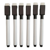 Kit 6 Canetas P/ Quadro Branco Com Apagador E Ímã Na Tampa