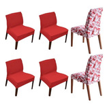 Kit 6 Capa Para Cadeira Master Vermelha Shade Sultan Cor Vermelho