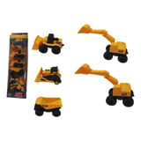 Kit 6 Carrinhos Miniatura Máquina De Construção Amarelo