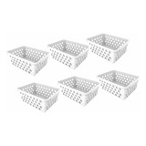 Kit 6 Cesto Multiuso Organizador Gaveta Lavanderia (29x20,5)