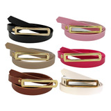 Kit 6 Cintos Feminino Fino Fivela Dourada Atacado Revenda