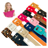 Kit 6 Cintos Infantil Menina Feminino Criança Couro Ajustável