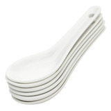Kit 6 Colheres P/ Finger Food De Porcelana Branca 8309