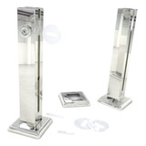 Kit 6 Coluna Torre Inox Polida 20cm 1 Furo Perfil Reforçado