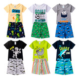 Kit 6 Conjunto Pijama Verão Infantil Menino Algodão