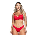 Kit 6 Conjuntos Soutien Sutiã Calcinha Liso Cores Sortidas