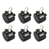 Kit 6 Contador Mecânico 4 Dígitos Manual Botão Pessoas