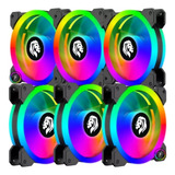 Kit 6 Cooler Fan 120mm Led Ring Rgb Gabinete Ventoinha Gamer