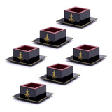 Kit 6 Copos Sake Massu Saque Ideograma Japonês 65ml Cor Preto