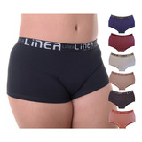 Kit 6 Cueca Boxer Feminina Plus