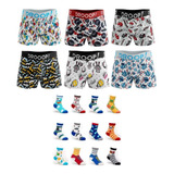 Kit 6 Cuecas Infantil Boxer +