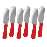 Kit 6 Espatulas Faquinha Vermelho Manteiga Pate Requeijao