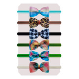 Kit 6 Faixas Cabelo Meia De Seda C/ Laço P/ Bebê - F0000 F4a