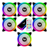Kit 6 Fan Cooler Rgb 120mm + Controle + Controladora Rgb