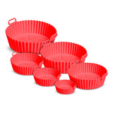 Kit 6 Forma Silicone Pra Fritadeira Air Fry Micro-ondas Yumi