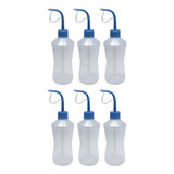 Kit 6 Frasco Bico Curvo Pisseta Almotolia De 250ml