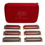 Kit 6 Gaitas De Boca Harmonica