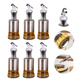 Kit 6 Galheteiro 200ml Porta Azeite Vinagre Vidro Inox Mesa