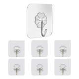 Kit 6 Gancho Adesivo Transparente Super Aderência - Ch147