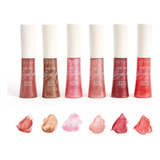 Kit 6 Gloss Labial Brilho Intenso Vai Na Bolsa 6 Cores Vivai