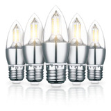 Kit 6 Lâmpada Led Vela 4w Chama E27 Branco Frio /quente