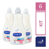 Kit 6 Lava Roupa Liquido Coquel Sabão De Coco 1,5l  Amacite