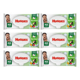 Kit 6 Lenços Umedecidos Huggies Max Clean - 48 Toalhas Cada