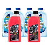 Kit 6 Litros Aditivo Radiador Paraflu Rosa + Agua Desmineral