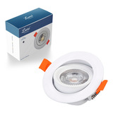 Kit 6 Luminária Spot Led 9w Dicróica Direcionável Redondo Bivolt Branco Quente Lumi 1ª Linha