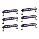 Kit 6 Luz Negra Ultravioleta Led Uv Projetor 20w Barra Lkuv6
