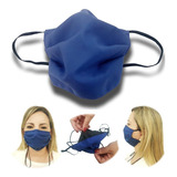 Kit 6 Máscara Tecido Lavável Não Descartável C/ Clipe Nasal Cor Azul