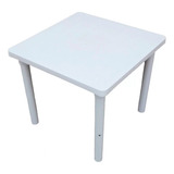 Kit 6 Mesa Plástica Quadrada Desmontável Branca 83 Cm