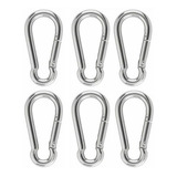 Kit 6 Mosquetão Inox Simples 12m X 140mm Sem Olhal