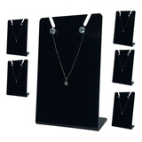 Kit 6 Mostruários Brinco Corrente Bijuterias Expositor Preto