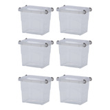 Kit 6 Organizador De Armário Pratic Box 2l C/tampa