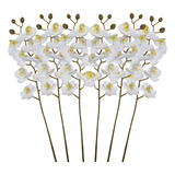 Kit 6 Orquídea Artificial Branca Para Arranjo Flores Atacado