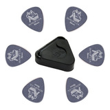 Kit 6 Palhetas P/ Guitarra Violão Dunlop + Porta Palhetas