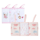 Kit 6 Panos De Boca Bebê C/ Prendedor Chupeta Menina Rosa