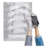 Kit 6 Par Cadarço Chato Para Tênis All Star 120cm Branco