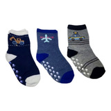Kit 6 Pares Meia Infantil 6 A 8 Anos Menino Anti-derrapante