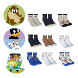 Kit 6 Pares Meias Infantil Looney Tunes Scooby-doo Tam23-27