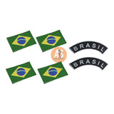 Kit 6 Patch Emborrachado / Bandeira Do Brasil Verde+ Tarjeta