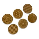 Kit 6 Pçs Porta Copos Mdf Descanso Redondo Bolacha Sousplast