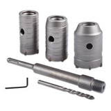 Kit 6 Pçs Serra Copo Concreto Videa C/haste Sds Plus 250mm Cor Cinza