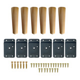 Kit 6 Pés Palito 20cm Madeira Chapinha Inclinação Parafusos 