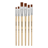 Kit 6 Pincel Chato Madeira Papel Tela Vidro 5502 Condor
