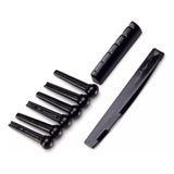 Kit 6 Pinos Rastilho Nut Pestana Violão Pino Branco Ou Preto