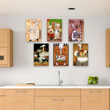 Kit 6 Placas Quadros Cozinha Café Retro Vintage Mdf 30x20